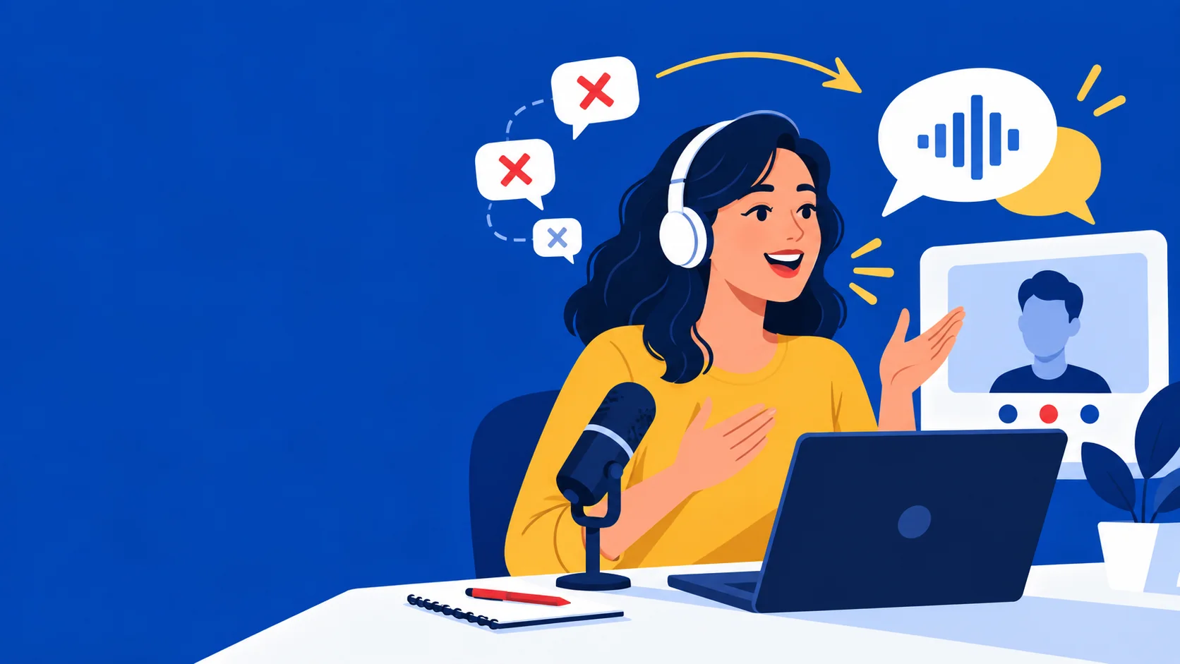 Ilustrasi peserta memperbaiki kesalahan speaking melalui kelas online